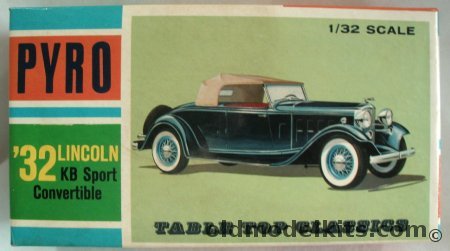 Pyro 1/32 1932 Lincoln KB Sport Convertible, C342-79 plastic model kit